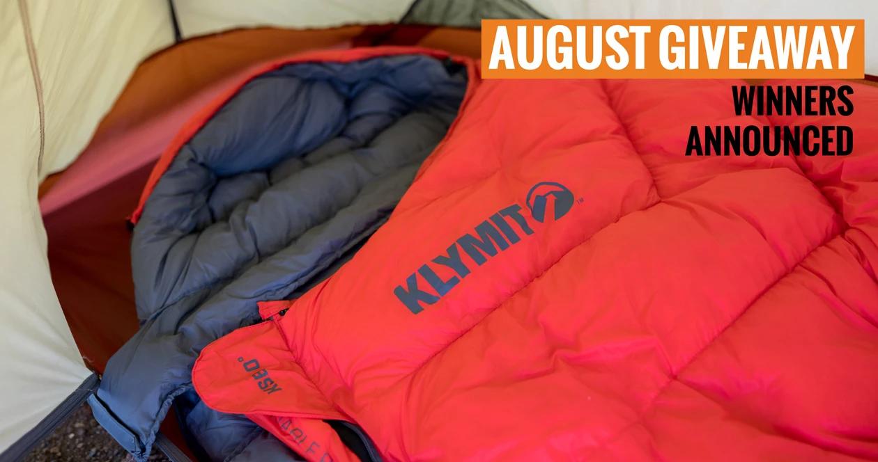 Klymit ksb zero degree sleeping bag giveaway winners 1