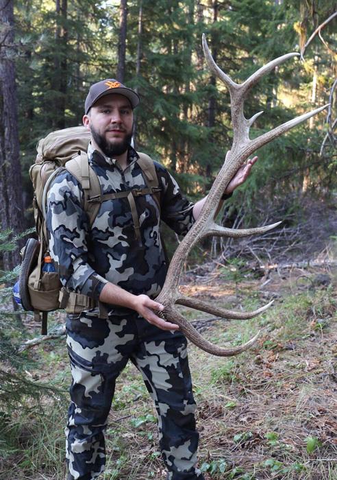 Jeff roberts with a washington bull elk shed