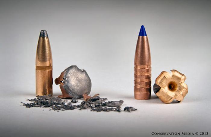 Lead and copper bullets