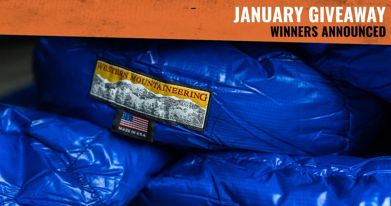 January gohunt western mountaineering sleeping bag giveaway winners 1