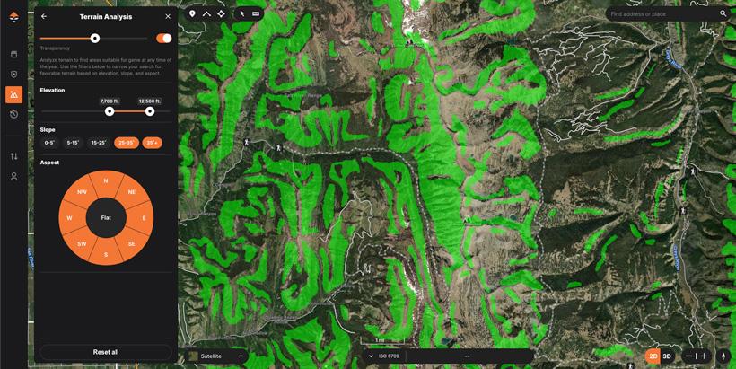 Using gohunt terrain analysis tool to identify avalanche areas