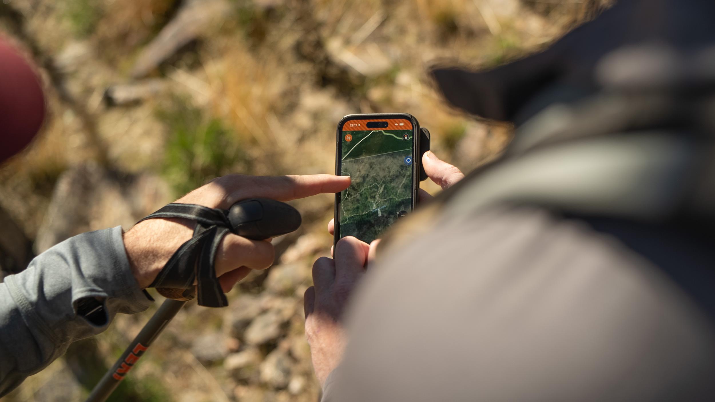 Backcountry hunting using GOHUNT Maps in the field