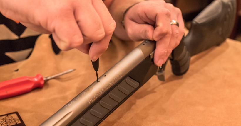 Removing plugs to get access to muzzleloader sight threads