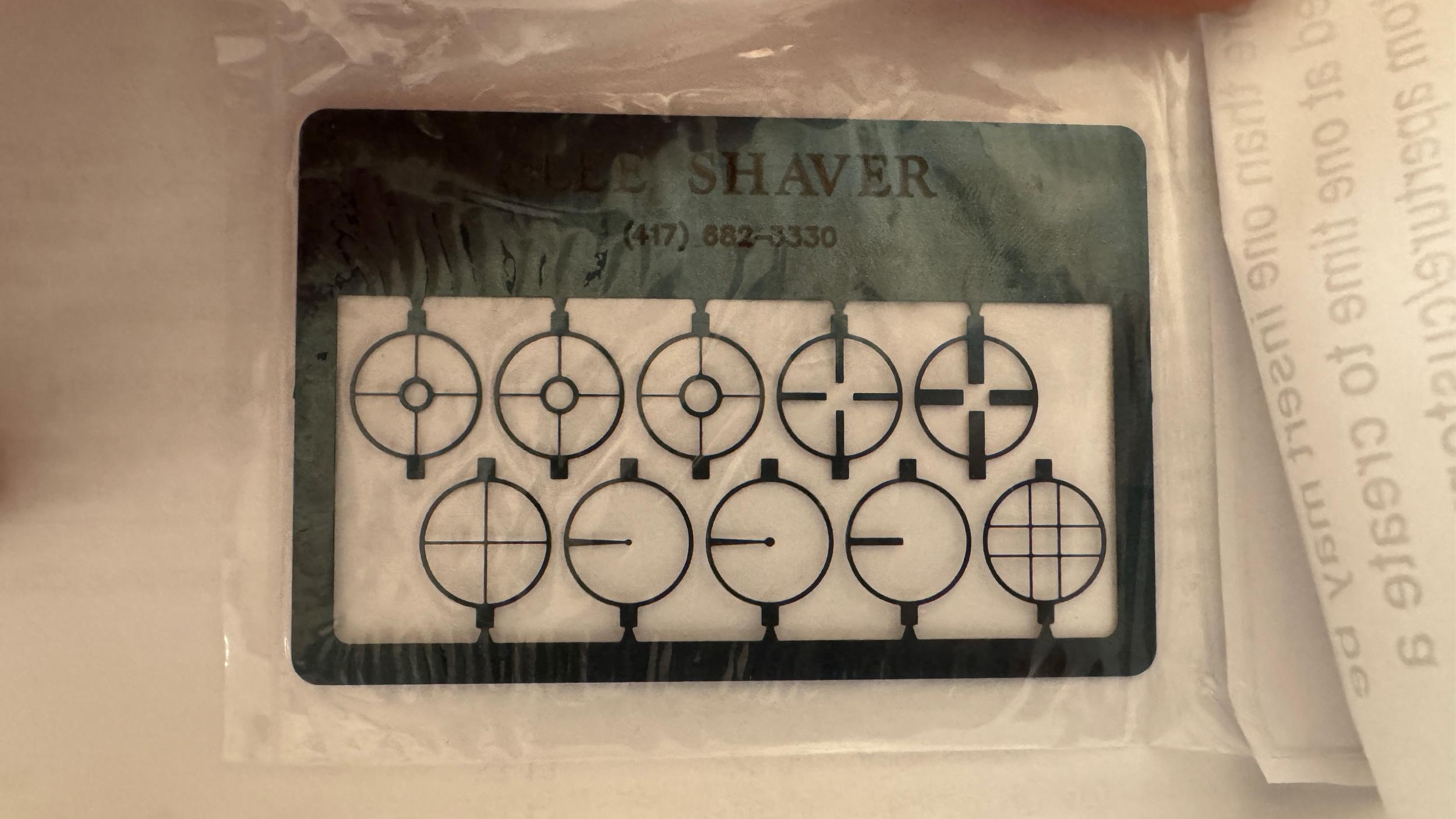 Lee Shaver muzzleloader front peep sight inserts