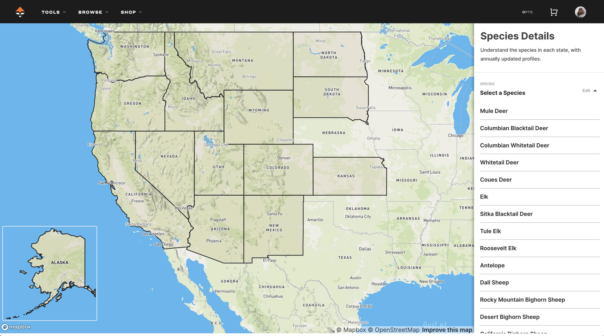 Species Details page on GOHUNT Insider for information on hunting species in every state