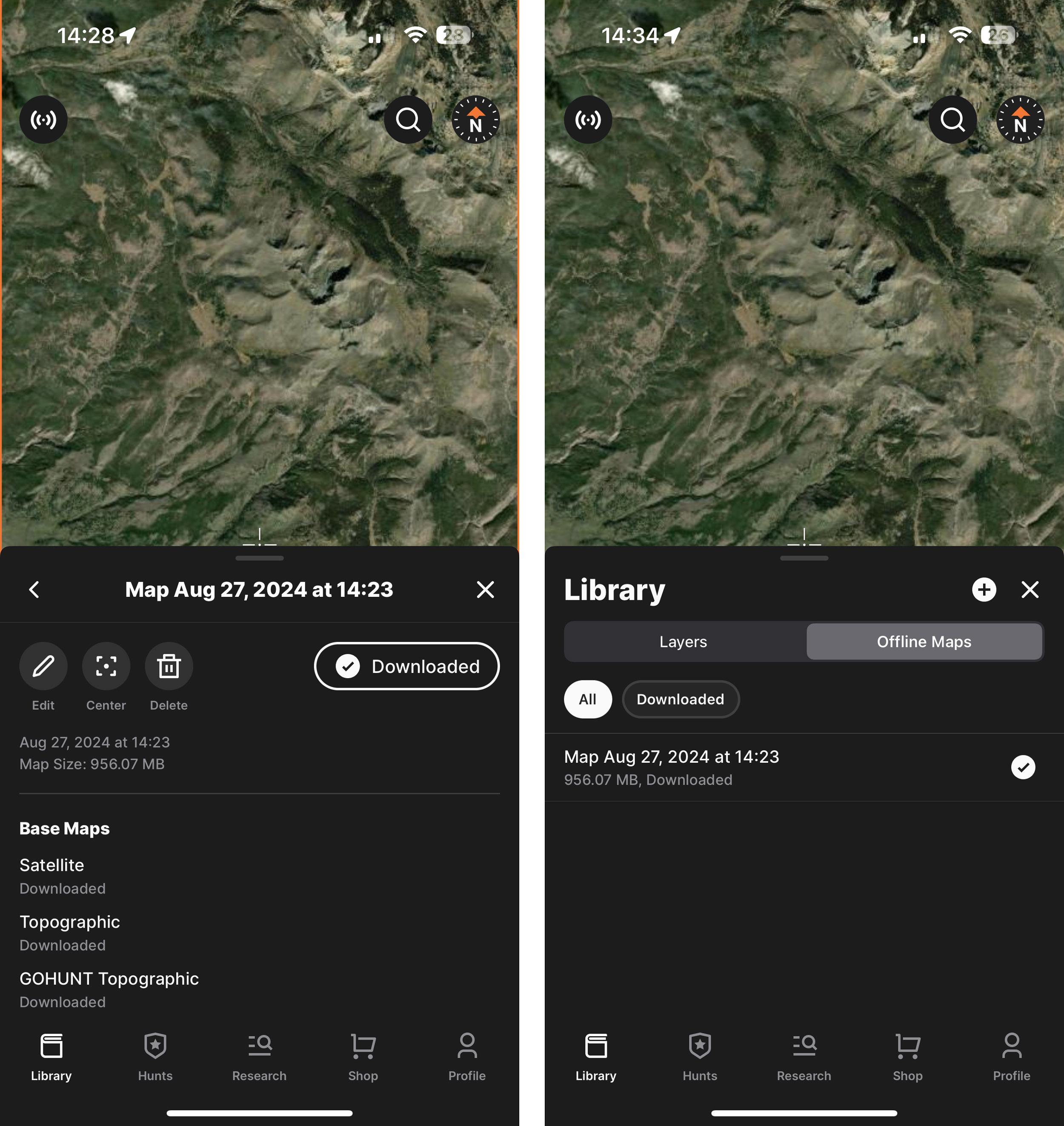 Completed offline satellite and topographical map