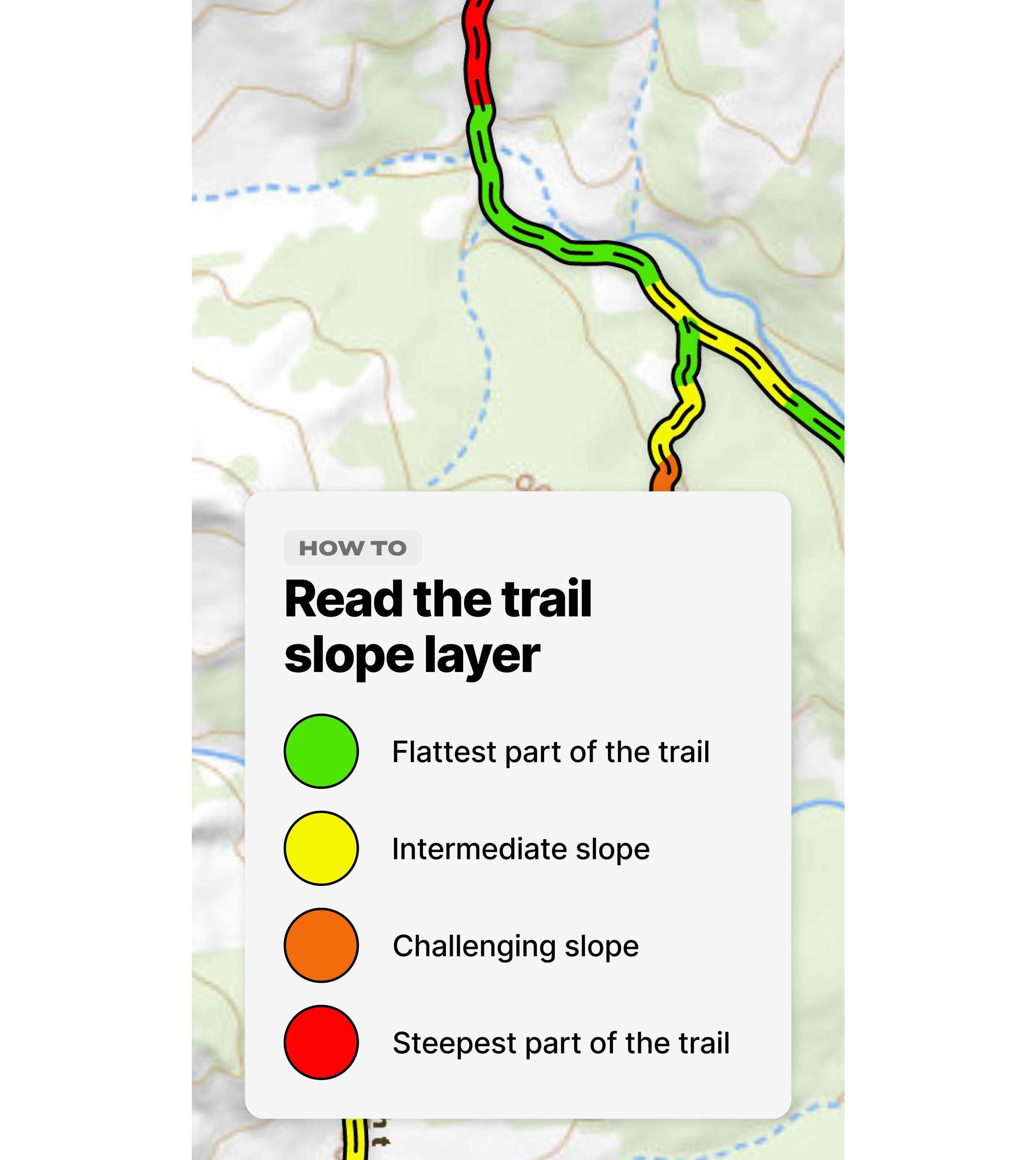 How to read the Trail Slope Layer on GOHUNT Maps