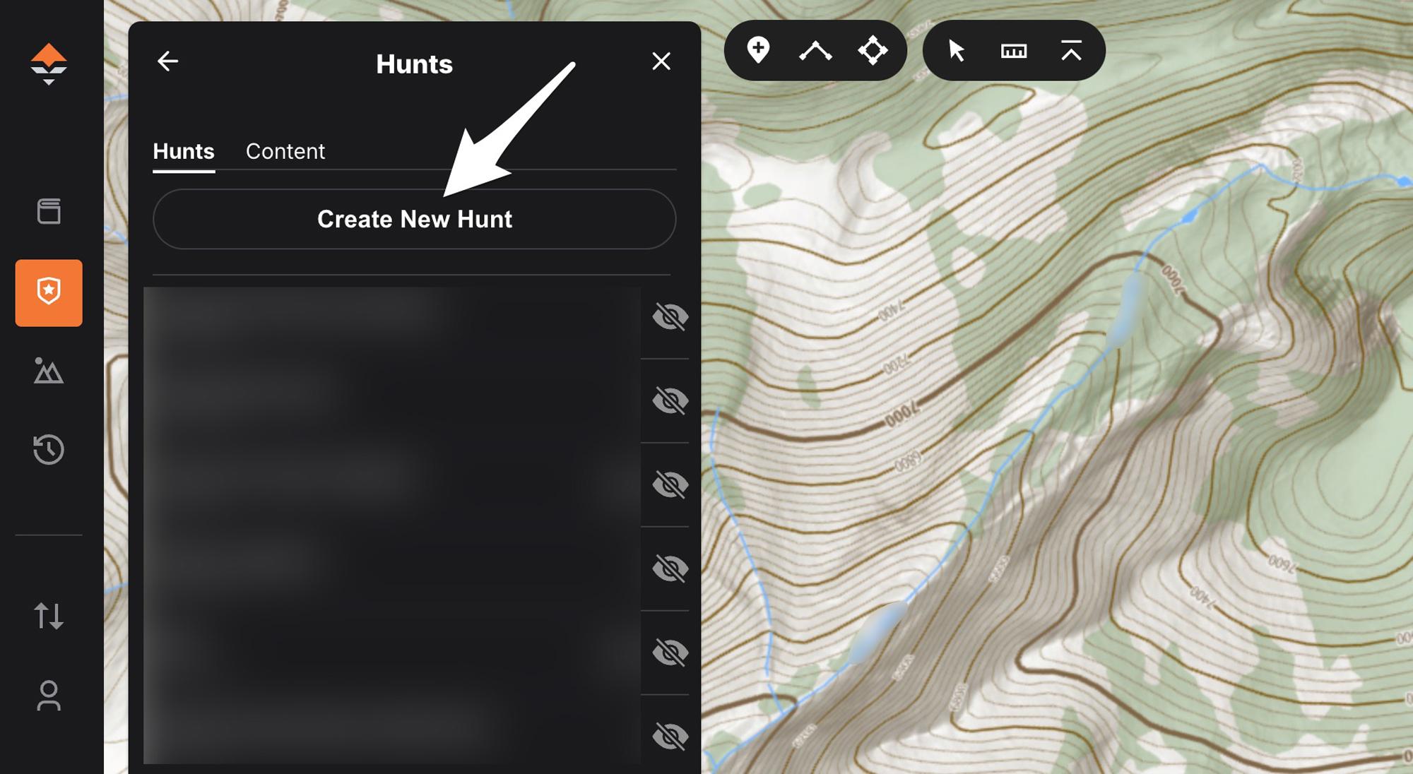 Creating a new Hunt folder for waypoint organization on GOHUNT Maps