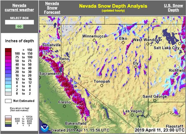 Nevada snow depth analysis as of early april 2019_0