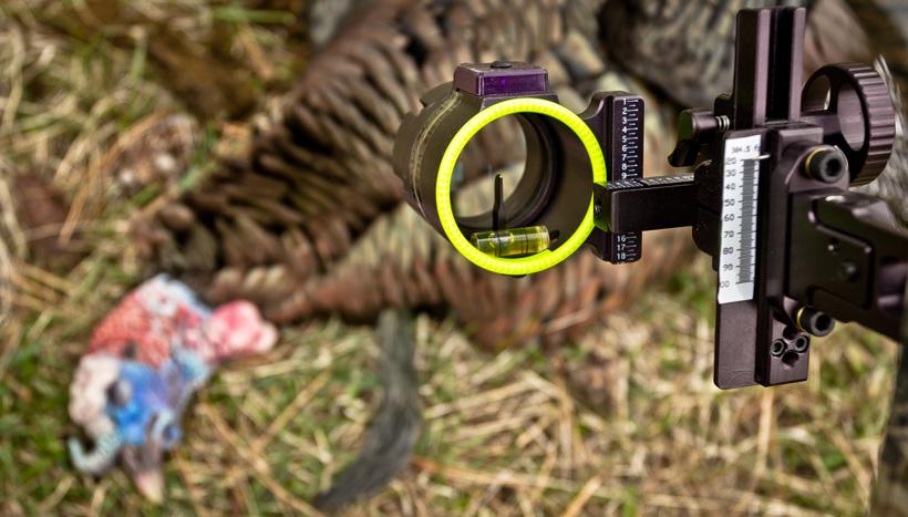 Single pin bowsight while turkey hunting