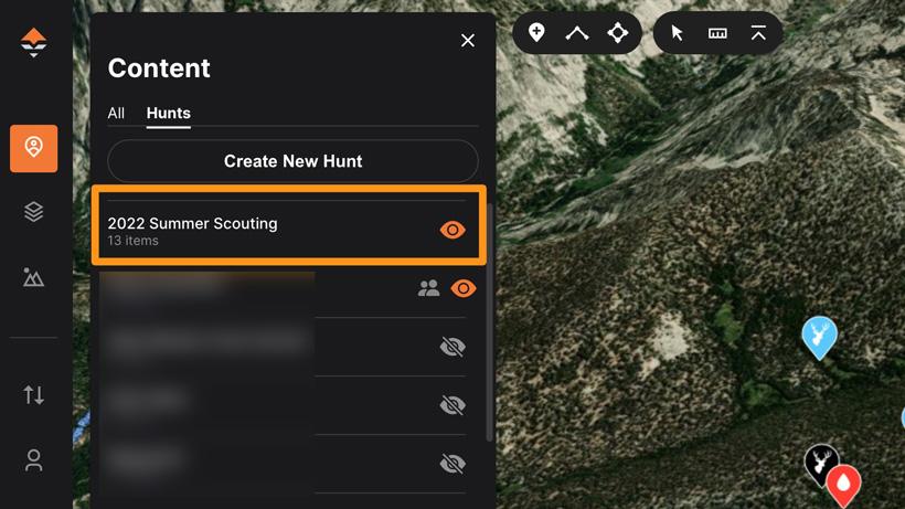 Gohunt maps content drawer