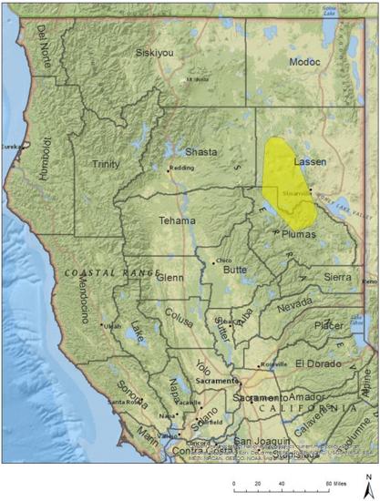 California wolf activity map april 2019