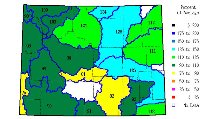 March 2012 snow water equivalent for wyoming