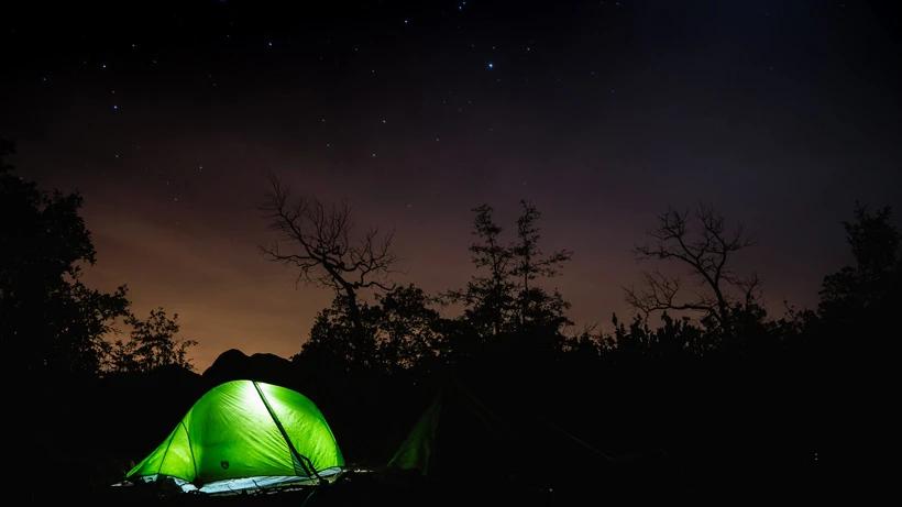 Hunting campsite under the stars