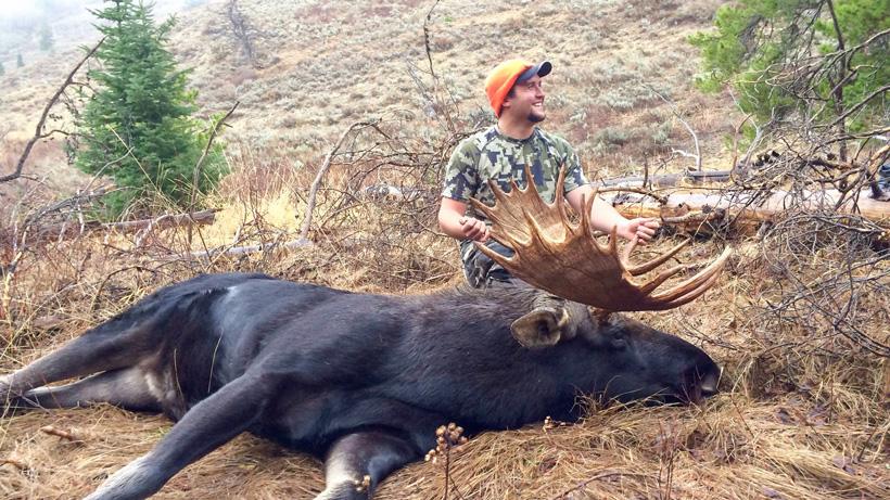 Taylor with his wyoming bull moose