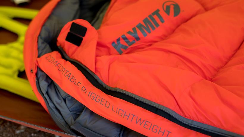 Close up of a klymit ksb zero degree sleeping bag