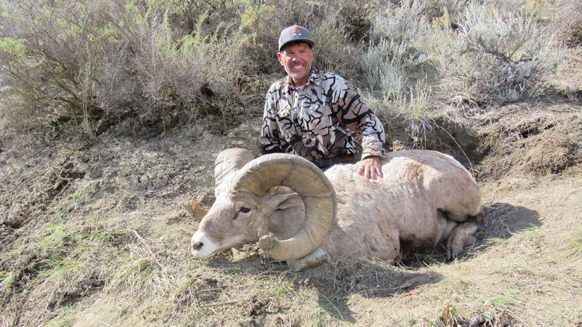 Bill with his montana bighorn sheep left side