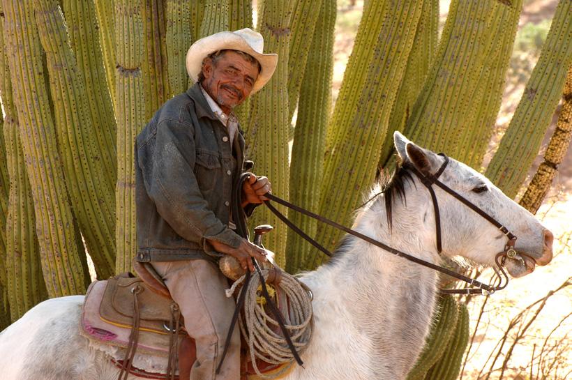 Man riding a horse in Mexico