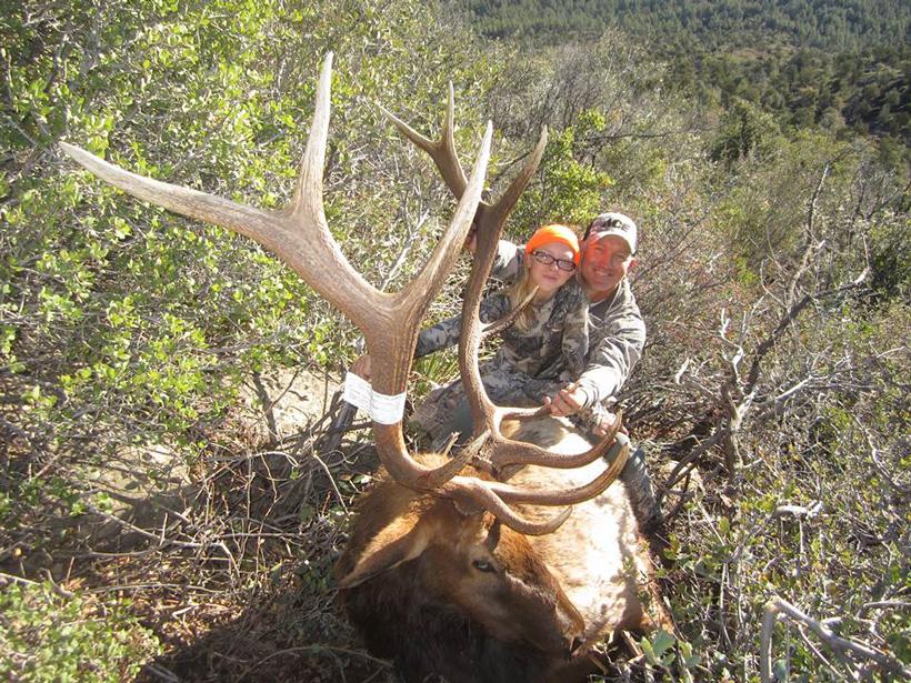 Greg krogh and his daughters bull elk