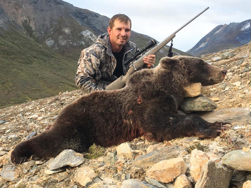 Ricky Roman with his British Columbia grizzly bear