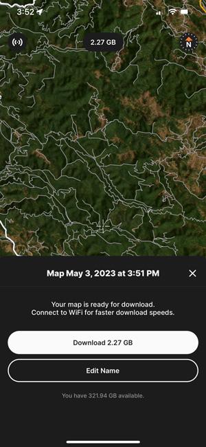 Downloading offline satellite map on gohunt maps