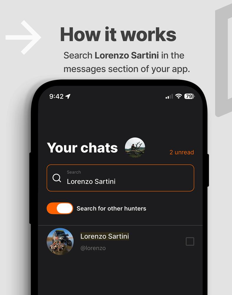 Search for Lorenzo Sartini in the message area