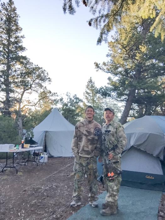 Father and son back at camp