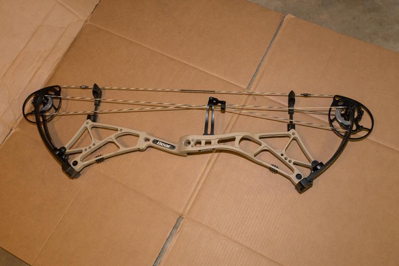 Stock bear archery bow ready for paint