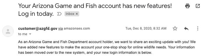 Arizona portal accounts