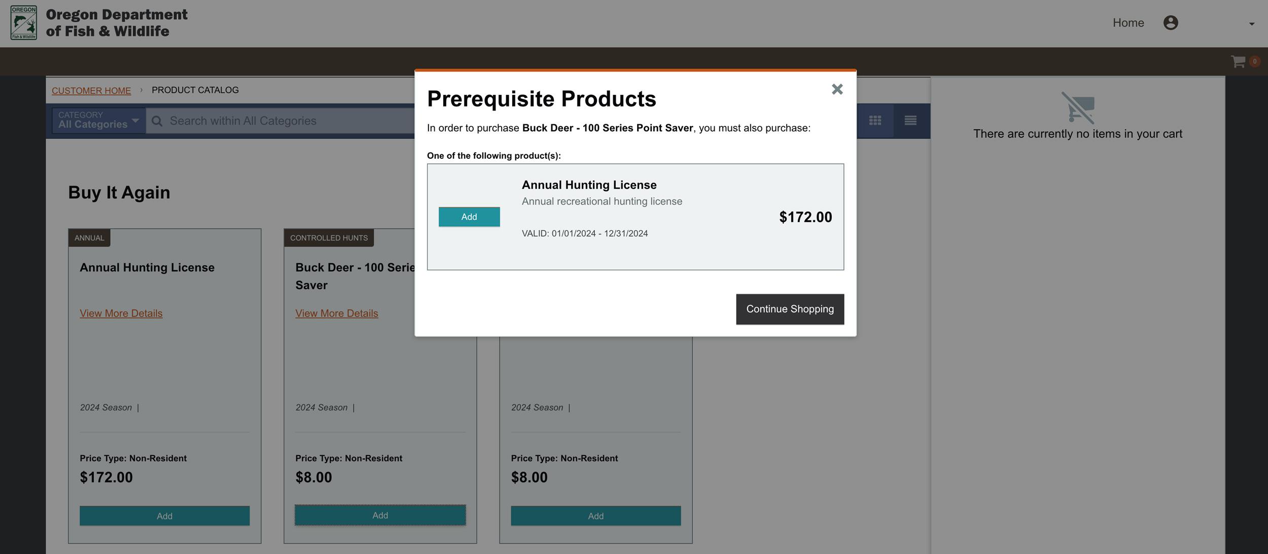 Oregon reminding you about needing to purchase a hunting license