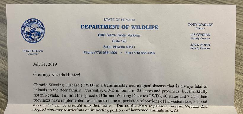 New nevada regulations to prevent cwd