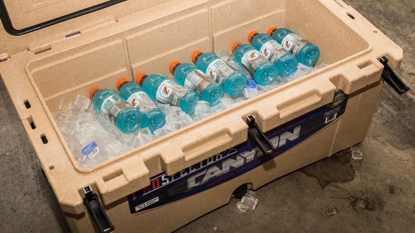 Gatorade bottles in cooler for after a hunt