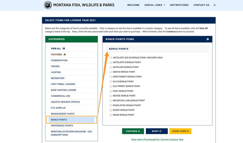 How to purchase Montana bonus points and preference points - 4