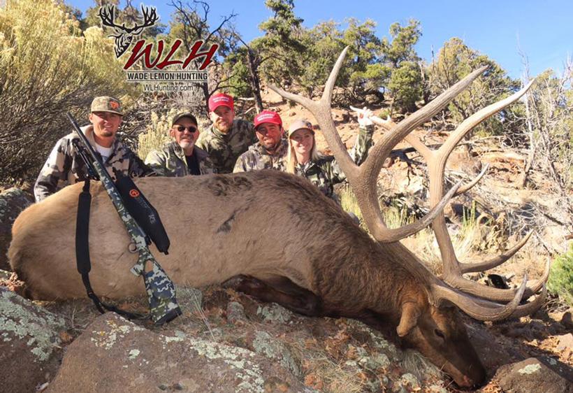 Shawna hinkins with a giant late season elk taken with wade lemon hunting