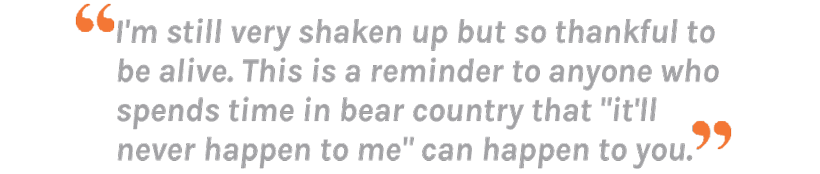 Jake Purlee quote about grizzly bear attack