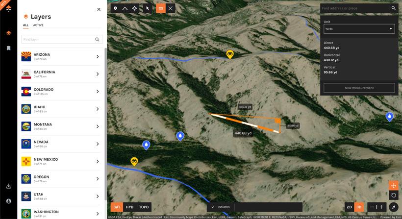 Line measurement tool on gohunt maps_0