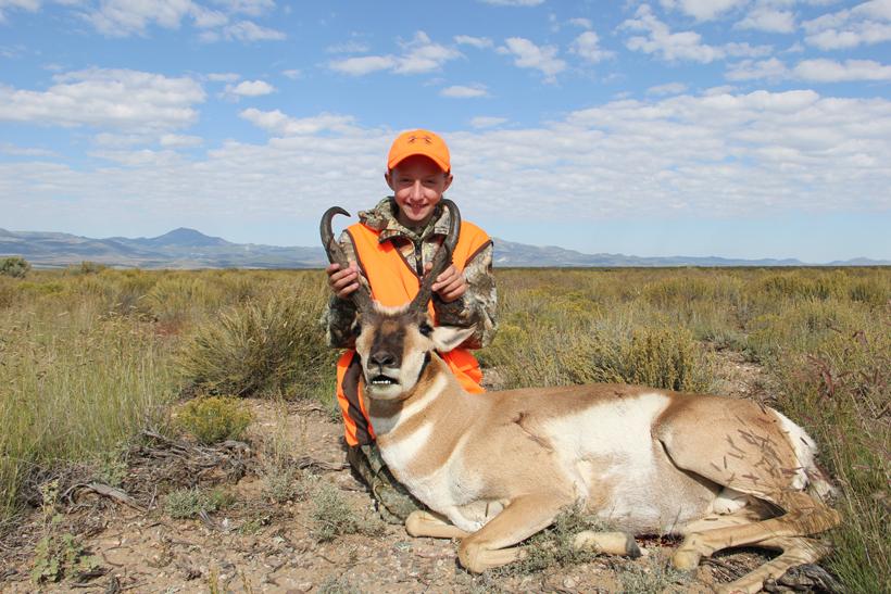 Taylor with her antelope buck