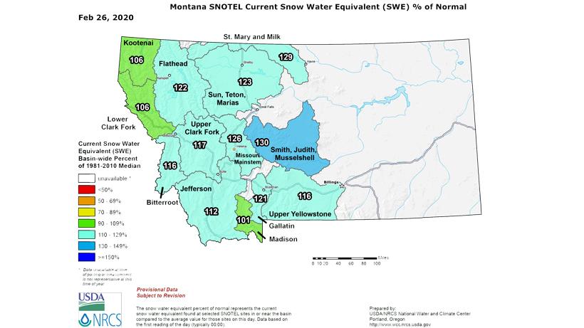 Montana current snowpack 2020_0