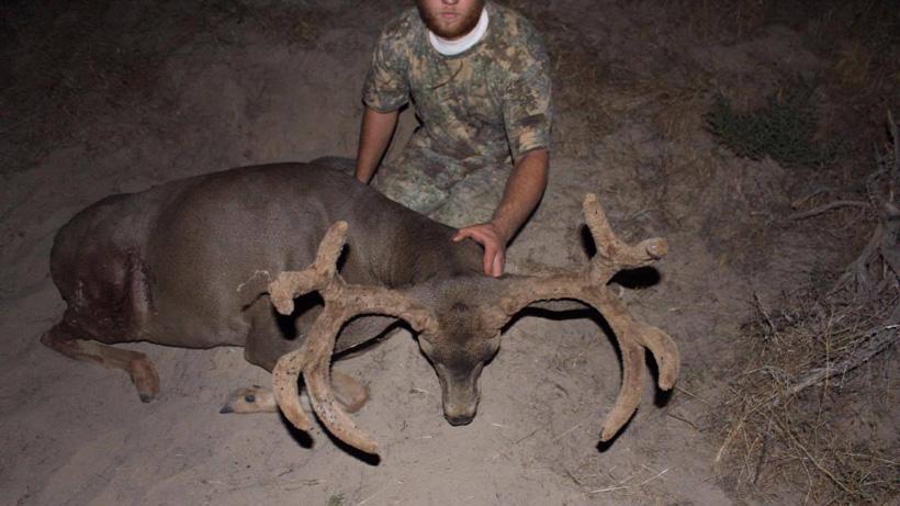 Jordan perkins above view of his archery mule deer