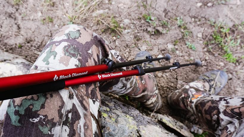 Using trekking poles while hunting