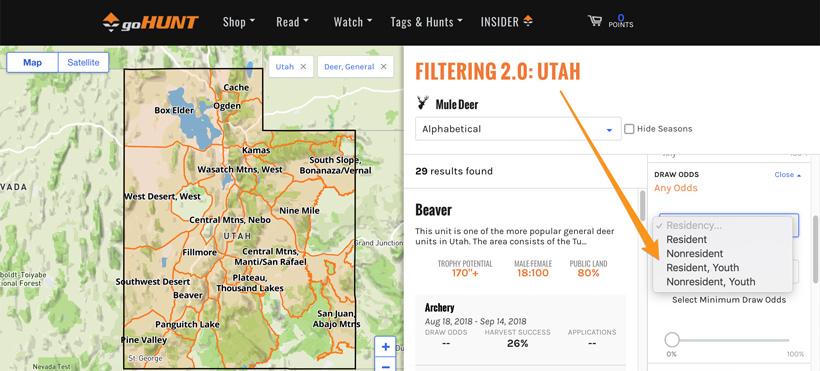 Youth draw odds on gohunt filtering