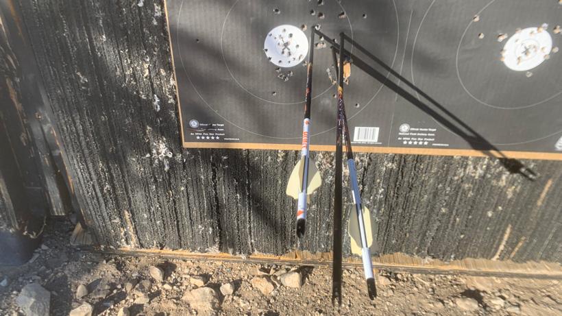 Archery bareshaft practice at 40 yards