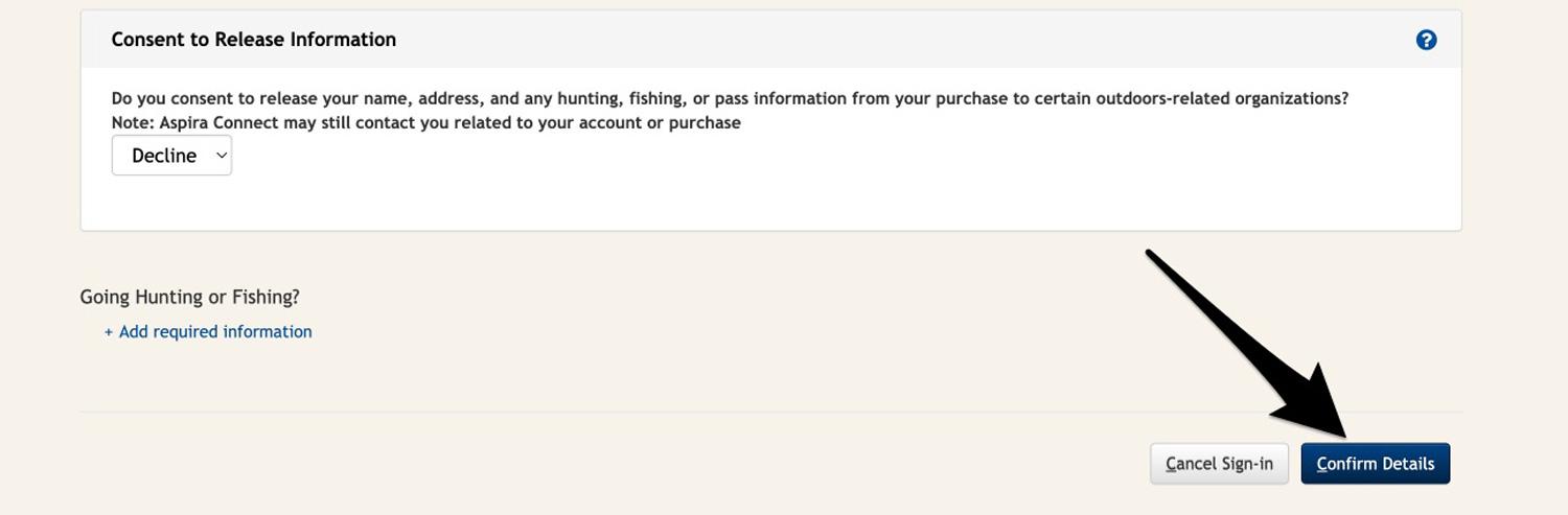 Confirm Colorado account details