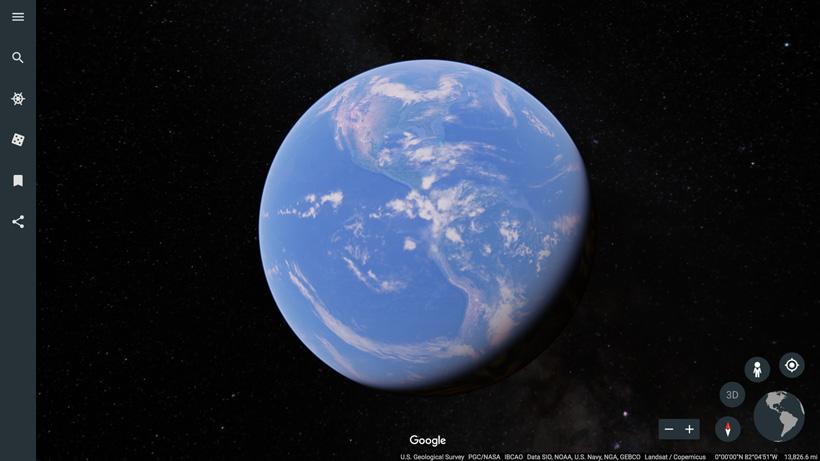 New google earth web layout