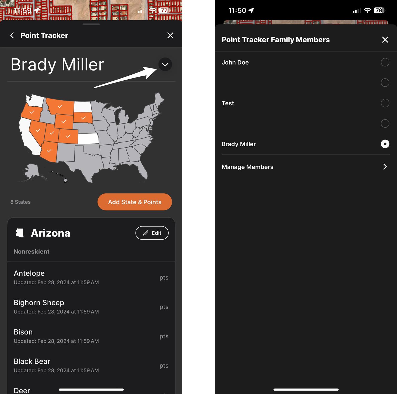Adding other people to GOHUNT Point Tracker is super easy