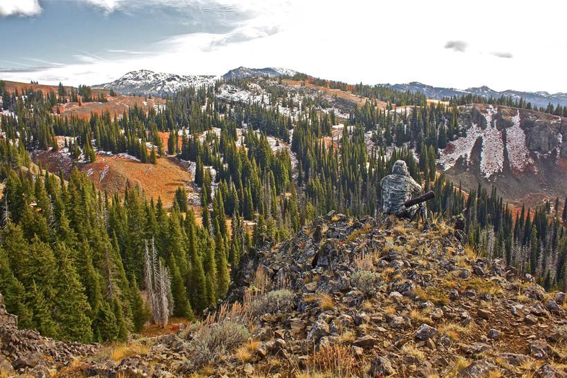Nick Schmit glassing for Idaho mule deer
