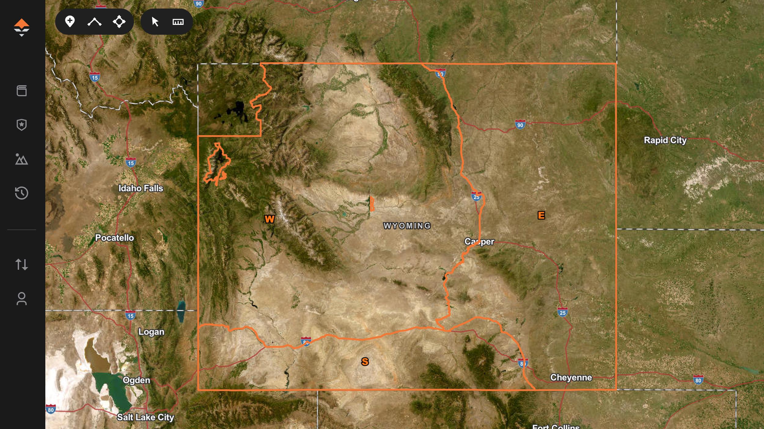 Wyoming nonresident general season elk hunting region maps on GOHUNT Maps