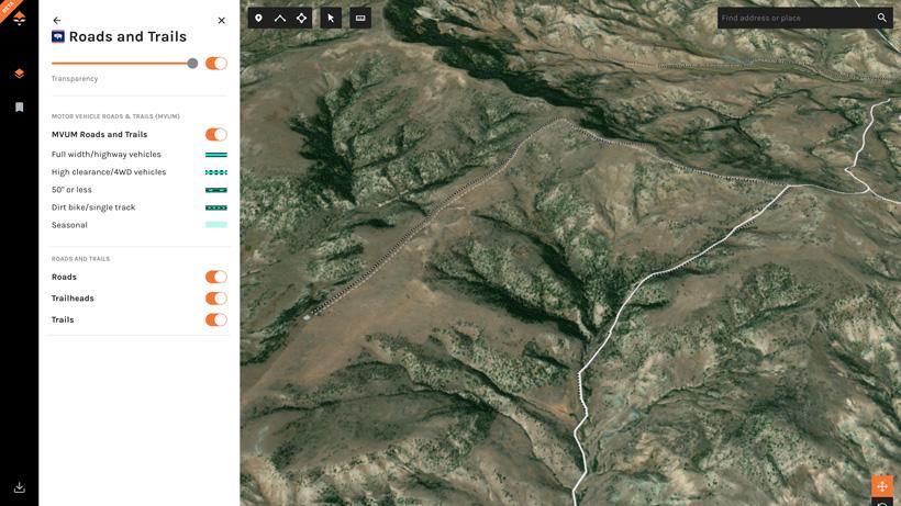 Gohunt maps roads and trails