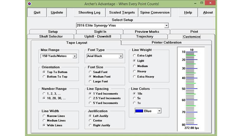 Entering custom sight tape print using archers advantage
