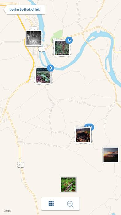 Instagram geotagged photo map with images
